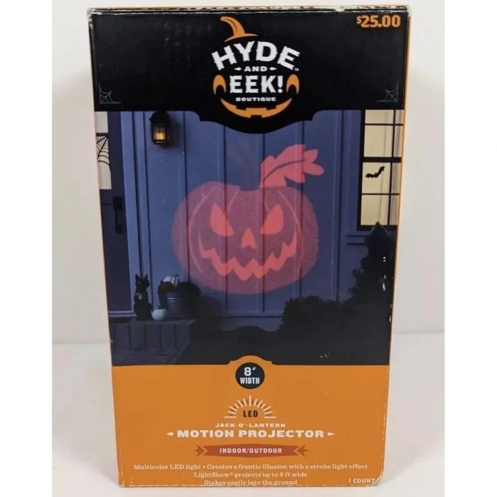 ⚡️Hyde & Eek Trick or Treat LED Light Jack O Lantern Pumpkin Projector Halloween